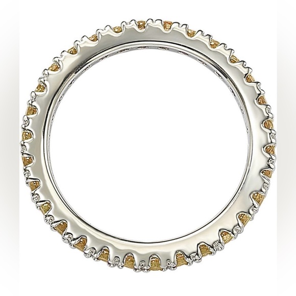 Suzy Levian Sterling Silver Yellow CZ Eternity Band Ring Size 5 NWT - Picture 3 of 7